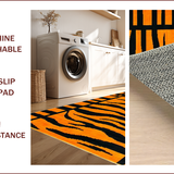Ultra Soft Area Rug, Non Slip, Stain Resistant, Washable Area Rugs for Living Room, Bedroom, Rustic Earthy Tiger Skin Motif(Orange)