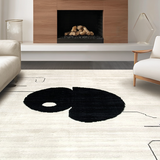 Ultra Soft Area Rug, Non Slip, Stain Resistant, Washable Area Rugs for Living Room, Bedroom, Minimalist Yin Yang Feline Artwork(Gray)