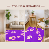Ultra Soft Area Rug, Non Slip, Stain Resistant, Washable Area Rugs for Living Room, Bedroom, Charming Kids' Animal Graphic Style(Purple)