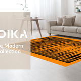 Ultra Soft Area Rug, Non Slip, Stain Resistant, Washable Area Rugs for Living Room, Bedroom, Contemporary Light Orange Pattern(Orange)