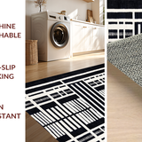Ultra Soft Area Rug, Non Slip, Stain Resistant, Washable Area Rugs for Living Room, Bedroom, Playful Monochrome Animal Motif(Black)