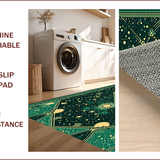 Ultra Soft Area Rug, Non Slip, Stain Resistant, Washable Area Rugs for Living Room, Bedroom, Vintage Celestial Zodiac(Green)