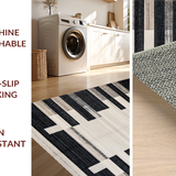 Ultra Soft Area Rug, Non Slip, Stain Resistant, Washable Area Rugs for Living Room, Bedroom, Sophisticated Neutral Contrast Design(Gray)