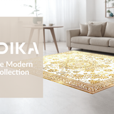 Ultra Soft Area Rug, Non Slip, Stain Resistant, Washable Area Rugs for Living Room, Bedroom, Rustic Circle Elegance(Gold)