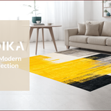 Ultra Soft Area Rug, Non Slip, Stain Resistant, Washable Area Rugs for Living Room, Bedroom, Chic Modern Artistic Expression(Yellow)