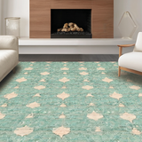 Ultra Soft Area Rug, Non Slip, Stain Resistant, Washable Area Rugs for Living Room, Bedroom, Cute Aesthetic Scalloped Bow Rug for Trendy Bathroom Spaces(Blue)