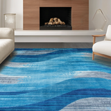 Coastal Inspired Plush Fabric Design(Blue)