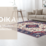 Ultra Soft Area Rug, Non Slip, Stain Resistant, Washable Area Rugs for Living Room, Bedroom, Lively Abstract Floral Arrangement(White)
