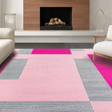 Ultra Soft Area Rug, Non Slip, Stain Resistant, Washable Area Rugs for Living Room, Bedroom, Engaging Educational Playful Layout(Pink)