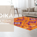 Ultra Soft Area Rug, Non Slip, Stain Resistant, Washable Area Rugs for Living Room, Bedroom, Artful Reversible Rustic Charm(Orange)