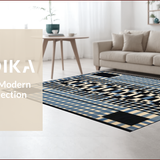 Ultra Soft Area Rug, Non Slip, Stain Resistant, Washable Area Rugs for Living Room, Bedroom, Contemporary Stained Patterned Surface(Blue)