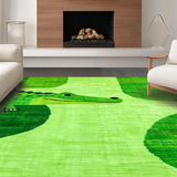 Ultra Soft Area Rug, Non Slip, Stain Resistant, Washable Area Rugs for Living Room, Bedroom, Cute Soft Pastel Animal Shapes(Green)