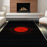 Ultra Soft Area Rug, Non Slip, Stain Resistant, Washable Area Rugs for Living Room, Bedroom, Vibrant Retro Sound Wave Design(Black)