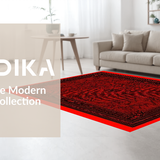 Ultra Soft Area Rug, Non Slip, Stain Resistant, Washable Area Rugs for Living Room, Bedroom, Vibrant Abstract Spider Design(Red)