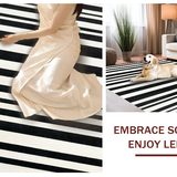 Ultra Soft Area Rug, Non Slip, Stain Resistant, Washable Area Rugs for Living Room, Bedroom, Contemporary Dual-Tone Linear Pattern Home Decor Floor Mat With Modern Look(Black)