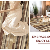 Ultra Soft Area Rug, Non Slip, Stain Resistant, Washable Area Rugs for Living Room, Bedroom, Rustic Pike Fishing Cabin Rug with Wildlife Design(Beige)