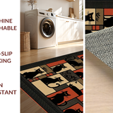 Ultra Soft Area Rug, Non Slip, Stain Resistant, Washable Area Rugs for Living Room, Bedroom, Quirky Contemporary Cat Imagery(Black)