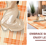 Ultra Soft Area Rug, Non Slip, Stain Resistant, Washable Area Rugs for Living Room, Bedroom, Chic Vibrant Curvilinear Motif(Orange)