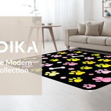 Ultra Soft Area Rug, Non Slip, Stain Resistant, Washable Area Rugs for Living Room, Bedroom, Whimsical Canine Patterned Delight(Yellow)