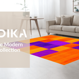 Ultra Soft Area Rug, Non Slip, Stain Resistant, Washable Area Rugs for Living Room, Bedroom, Artistic Energetic Motion Elements(Purple)