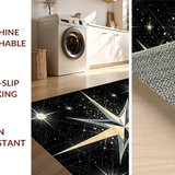 Ultra Soft Area Rug, Non Slip, Stain Resistant, Washable Area Rugs for Living Room, Bedroom, Trendy Cosmic Linear Arrangement(Gold)