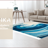 Ultra Soft Area Rug, Non Slip, Stain Resistant, Washable Area Rugs for Living Room, Bedroom, Serene Nautical Dreamscape Motif(Blue)