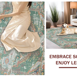 Distressed Cream and Green Tiled(Green)