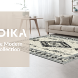 Ultra Soft Area Rug, Non Slip, Stain Resistant, Washable Area Rugs for Living Room, Bedroom, Contemporary Neutral Lattice Aesthetic(White)