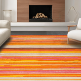 Ultra Soft Area Rug, Non Slip, Stain Resistant, Washable Area Rugs for Living Room, Bedroom, Chic Minimalist Tapestry Vibe(Orange)