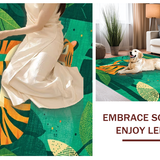 Ultra Soft Area Rug, Non Slip, Stain Resistant, Washable Area Rugs for Living Room, Bedroom, Lively Colorful Safari Theme(Orange)