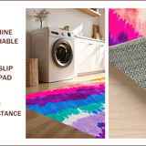 Ultra Soft Area Rug, Non Slip, Stain Resistant, Washable Area Rugs for Living Room, Bedroom, Fluffy Tie Dye Rainbow(Purple)