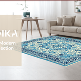Ultra Soft Area Rug, Non Slip, Stain Resistant, Washable Area Rugs for Living Room, Bedroom, Hand-Tufted Oushak Bedroom Meditation Carpet(Blue)
