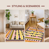 Ultra Soft Area Rug, Non Slip, Stain Resistant, Washable Area Rugs for Living Room, Bedroom, Crisp Elegant Striped Arrangement(Pink)