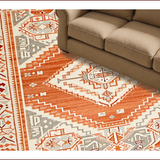 Ultra Soft Area Rug, Non Slip, Stain Resistant, Washable Area Rugs for Living Room, Bedroom, Classic Striped Rustic Charm(Orange)