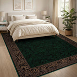 Dark Green Ornate Persian Area Rug