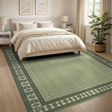 Emerald Green Leaf Motif Persian Area Rug