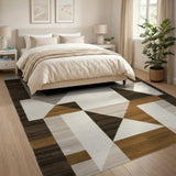 Modern Geometric Beige Neutral Geometric Modern Area Rug