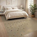 Beige Scattered Dots Abstract Area Rug