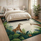 Playful Jungle Giraffes Area Rug