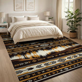 Southwestern Arrow Desert Rug in Brown Tan
