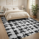 Bold Black White Geometric Modern No. 2 Area Rug