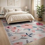 Pink Blush Pink Floral Vintage Area Rug