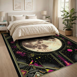 Celestial Full Moon Geometric Area Rug