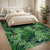 Lush Green Foliage Red Berry Area Rug