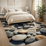 Mushroom Pebble Zen Garden Area Rug