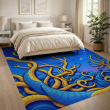 Starry Night Golden Vines Area Rug