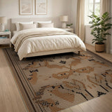 Brown Tan Southwestern Geometric Rug