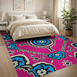 Traditional Persian Vibrant Pink Persian Floral Medallion Rug