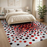 Radiant Red Circle Burst Area Rug