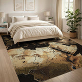Vintage Topographic Eurasia Map Area Rug